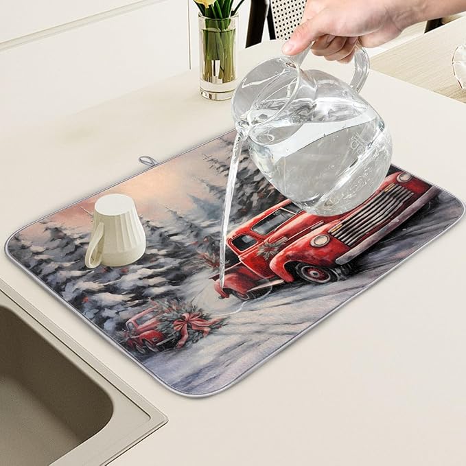 Dish Drying Mat, Kitchen Counter Quick Dry Pads - Image 5