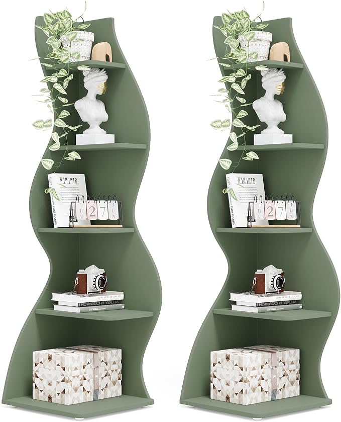 Tribesigns Corner Shelf, Modern 5-Tier Wall Corner Bookshelf, Stylish Corner by Unknown