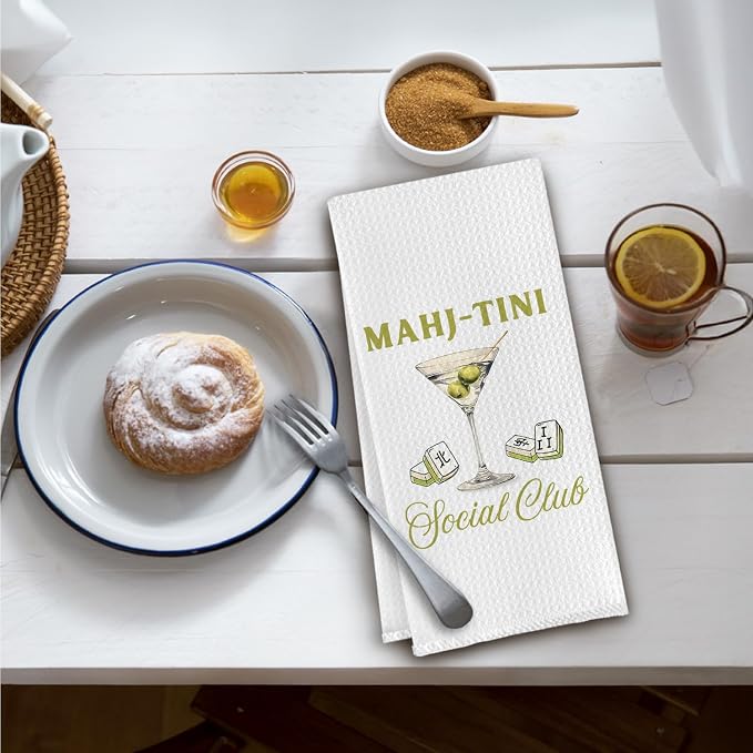 Funny Mahjong Martini Kitchen Towels, Gifts - Image 2
