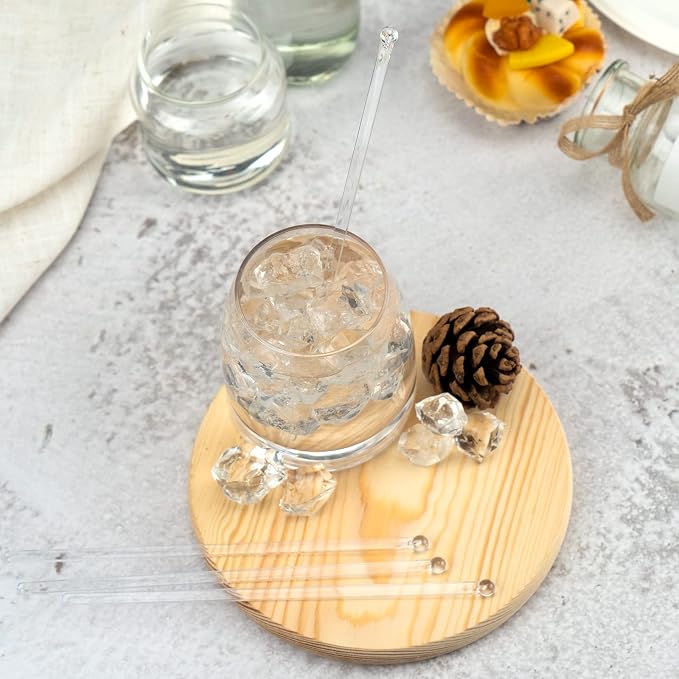 hapray 50-PCS Clear Plastic Swizzle Sticks, Crystal Cake Pops, Cocktail Coffee - Image 2