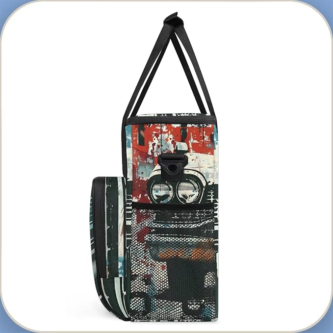 Car Vintage Retro Coffee Maker Carring Bag, Large Insulated Storage Organizer - Image 4
