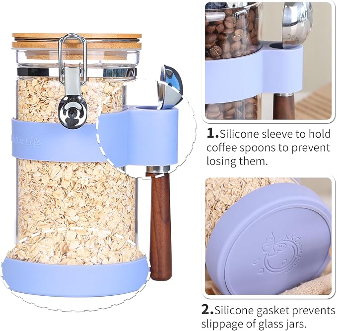 KKC Glass Protein Powder Container, 40oz Airtight Collagen Storage Jars - Image 6