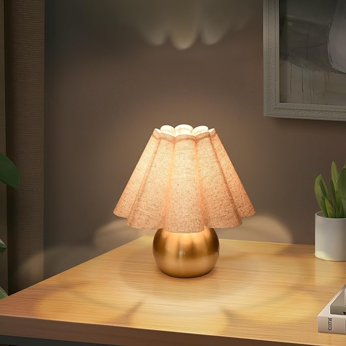 Gold Small Bedside Table Lamp for Bedroom, Brass Gold Bedroom Lamps for by Unknown