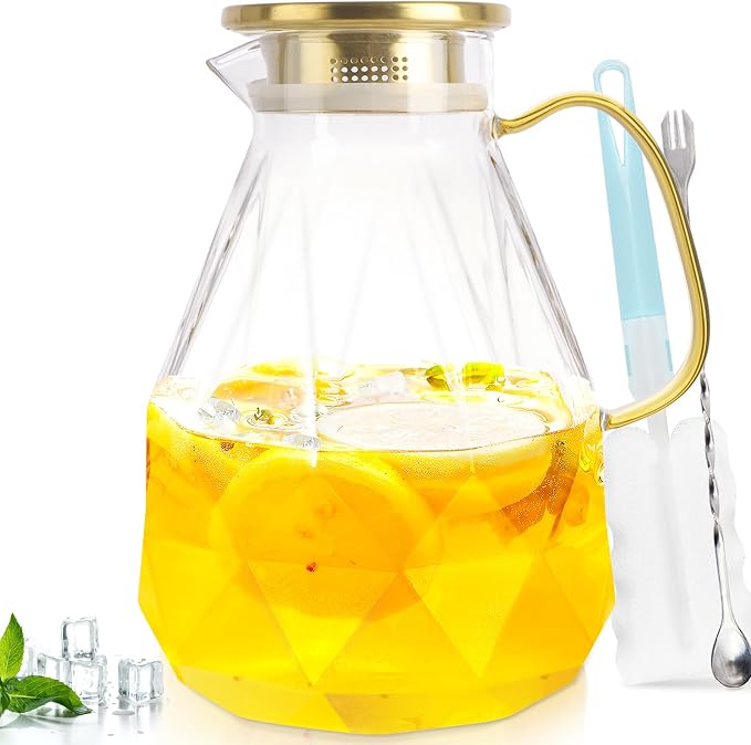 Glass Pitcher, 3 Liter Water Carafe by Yirilan