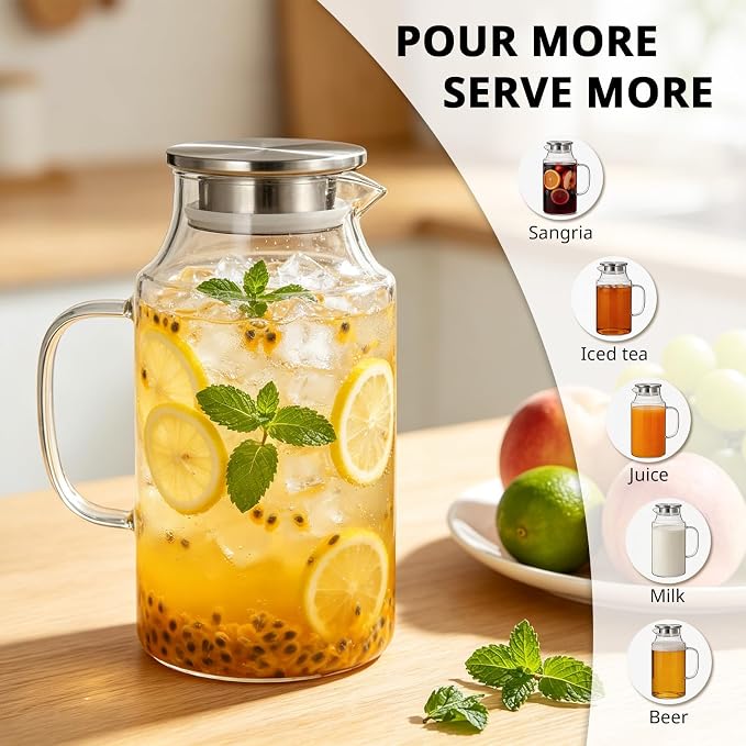 Bivvclaz Short 67.6 oz Glass Pitcher - Image 7