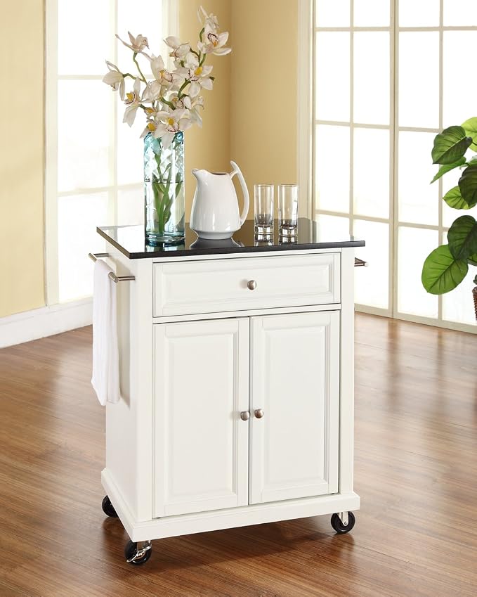 Crosley Furniture Compact Granite Top Small Rolling Cart - Image 5