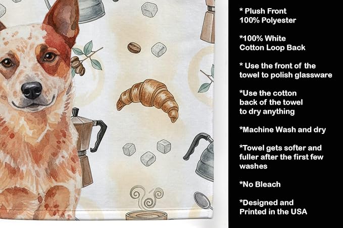Caroline's Treasures Red Heeler Australian Cattle Dog Coffee Bar Kitchen Towel - Image 4