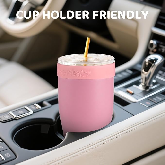 Universal Iced Coffee Sleeve, 32oz Stainless Steel Insulator Fits 16-32oz - Image 6