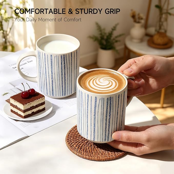 Coffee Mugs Set of 6, 17oz Ceramic Mugs - Image 4