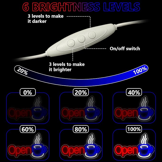 Coffee Open Neon Sign, Coffee Led Neon Light Signs - Image 4