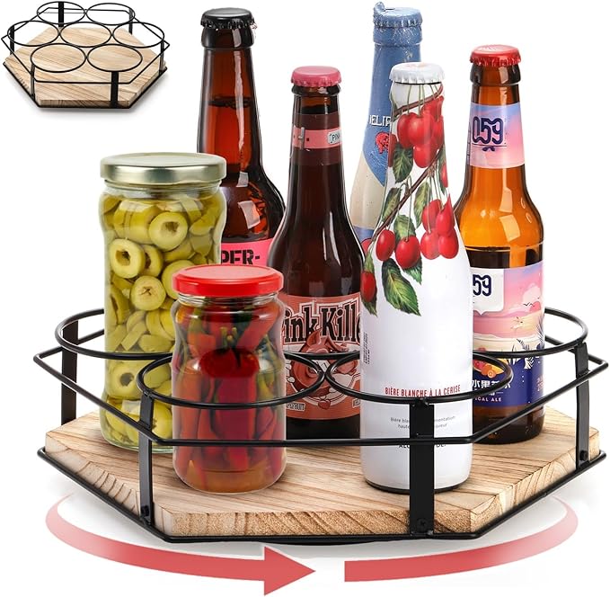 Cididu Rotating Coffee Syrup Organizer 7 Bottles, Coffee Syrup Rack Stand - Image 4
