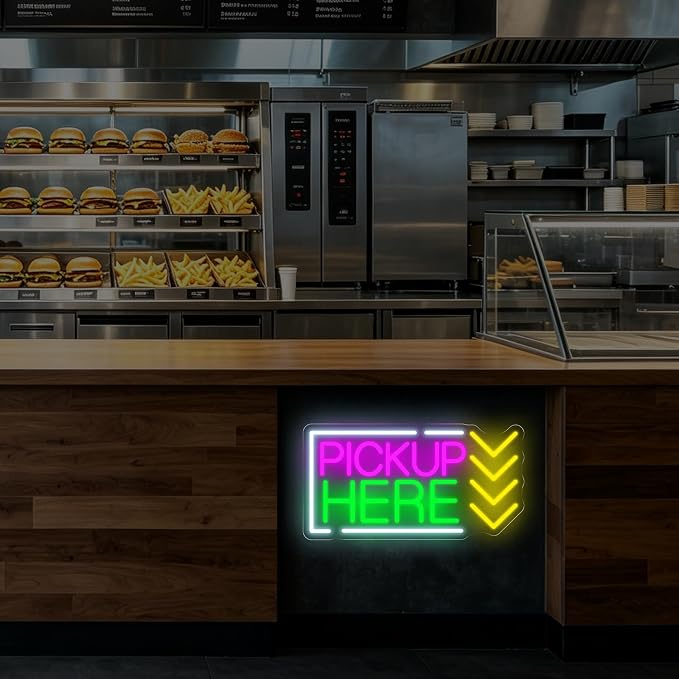 Pick Up Here Neon Sign Coffee Shop Opening Gift Restaurant Pick-up Area LED - Image 5