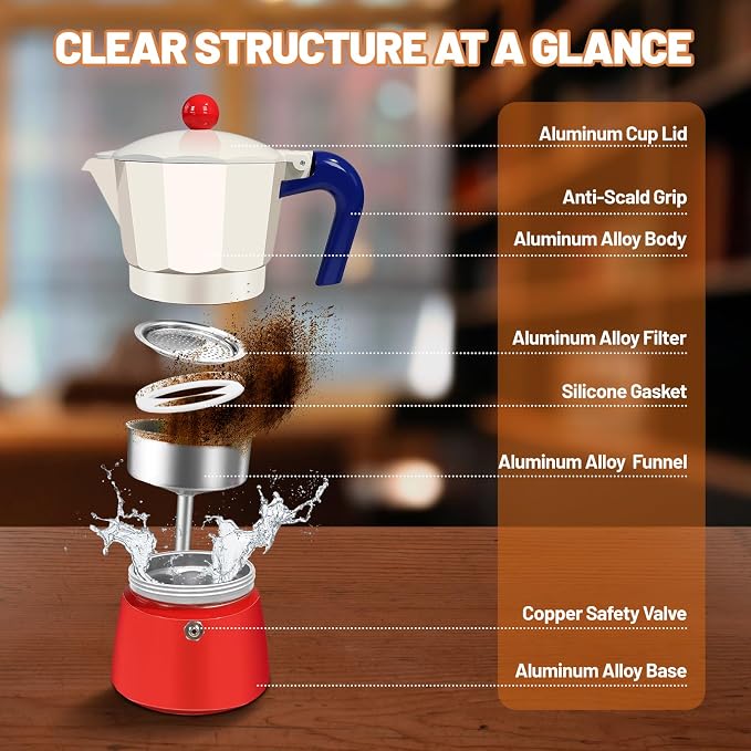 12 Cup Aluminum Espresso Stovetop Moka Pot Express Coffee Maker Percolator - Image 3