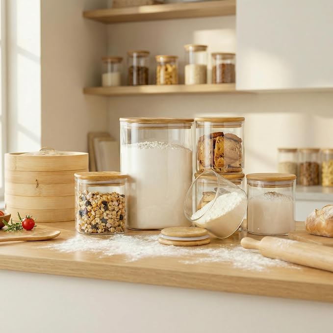 Extra Large Square Glass Flour & Sugar Storage Containers - Image 2