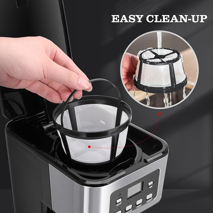 Taylor Swoden 12-Cup Programmable Coffee Maker, Regular & Strong Brew Drip - Image 8