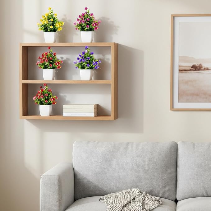 CEWOR Fake Flowers 4 Packs Artificial Plants Indoor Mini Eucalyptus Flowers - Image 5