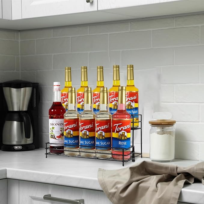 Coffee Syrup Organizer Rack 10 Bottles Syrup Bottle Holder Stand - Image 6