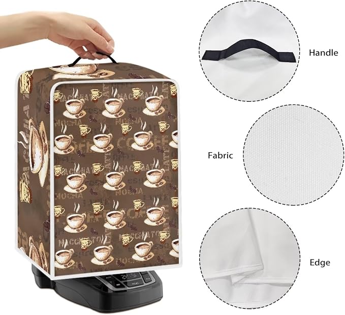 Coffee Cup Print Coffee Maker Dust Cover Small Kitchen Appliance Cover - Image 5