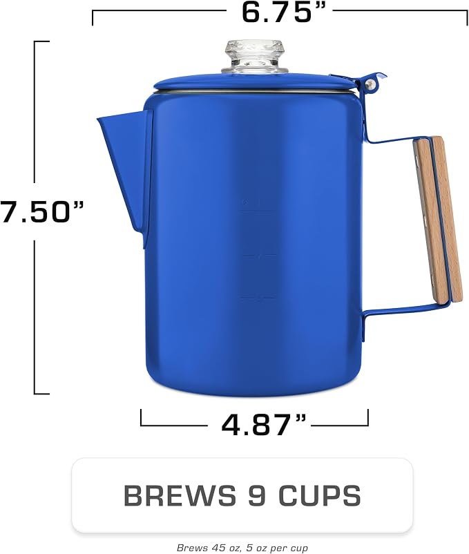 COLETTI Bozeman Blue Percolator Coffee Pot — Camping Coffee Makers — Camping’s - Image 4