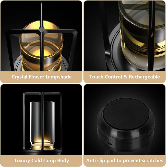 Cordless Portable LED Table Lamp, Small Rechargeable Battery Operated Desk Lamp - Image 7