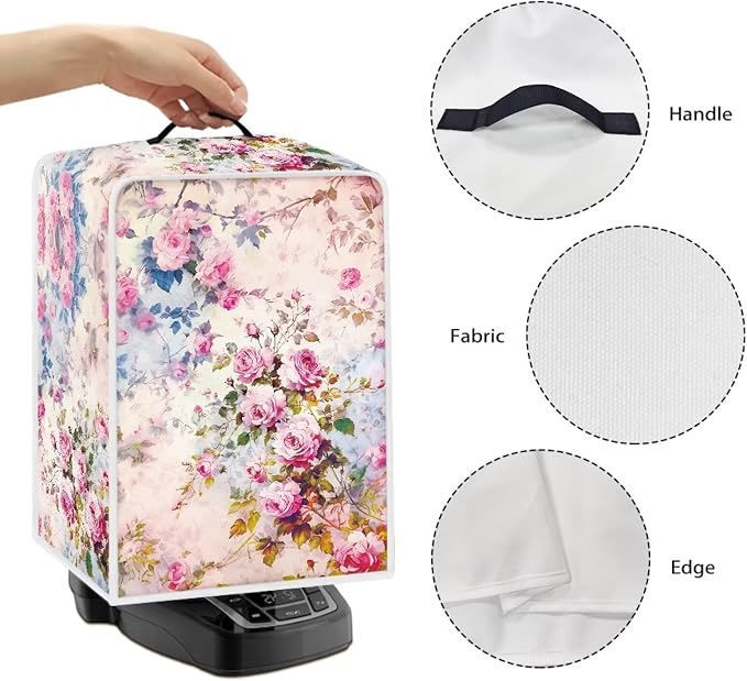 Rose Coffee Maker Cover Dust Proof Appliance Cover Machine Washable Stand Cover - Image 5