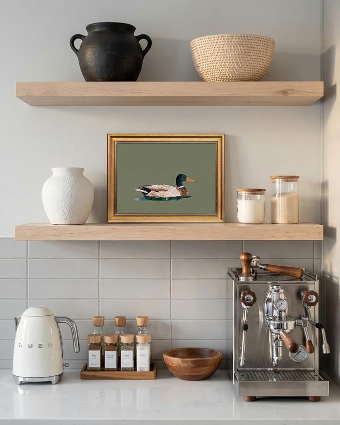 ARPEOTCY Vintage Animal Wall Art Framed, Duck Oil Painting Illustration - Image 3
