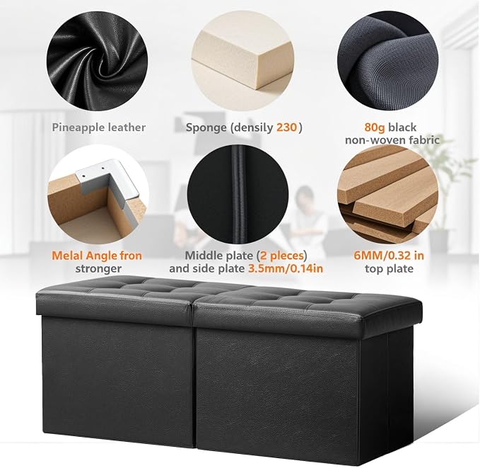 AmasSmile Footrest Ottoman Bench - Image 8
