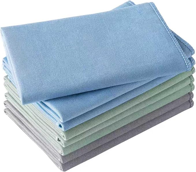 Microfiber Glass Cleaning Cloth 8 Pack, 16 Inch X 12 Inch, Lint Free Quickly by Vnoss