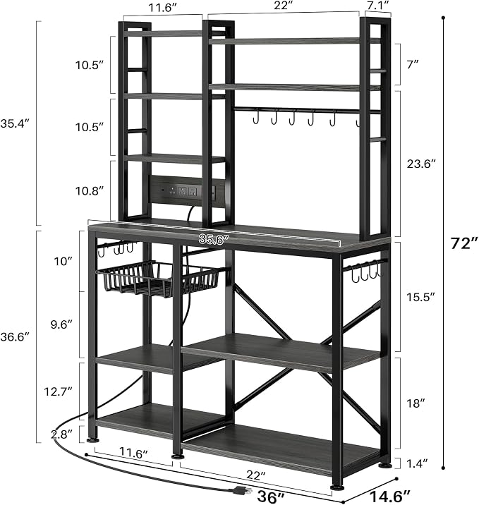 SNTD Baker Rack with Power Outlet - Image 3