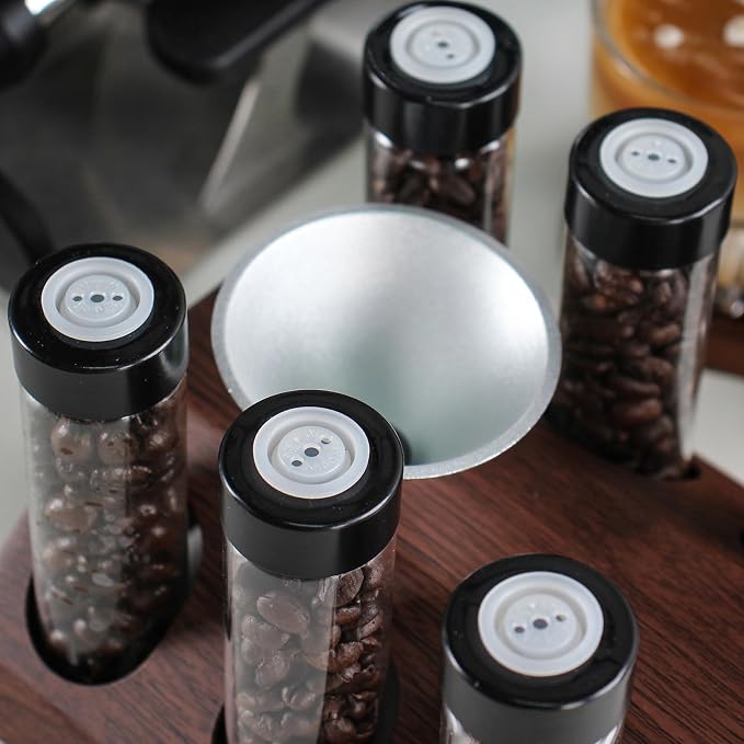 DIBTSA Coffee Bean Cellars, 6 Single Dose Espresso Beans Storage Container Tubes - Image 3