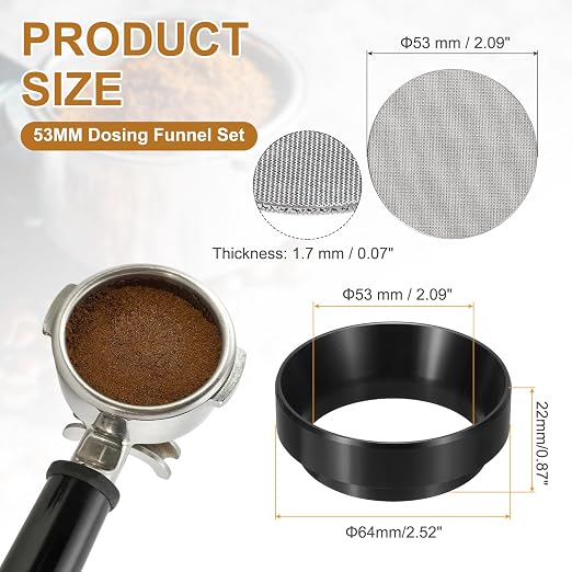 uxcell 53MM Espresso Dosing Funnel Set, 2.52 x 0.87 Dosing Funnel - Image 2