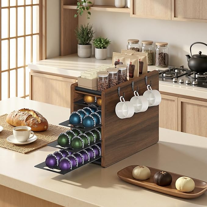 YATINEY Coffee Pod Drawer Holder, 72 Pods Large Capacity, 4 Tier Holder - Image 5