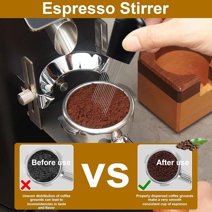 51mm Espresso Accessories Kit, Spring Loaded Calibrated Tamper, WDT Tool - Image 3