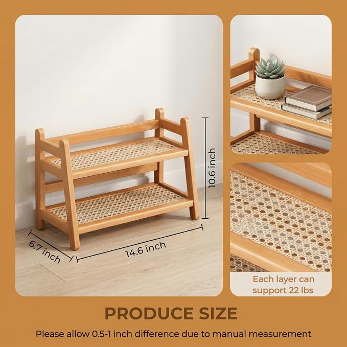 2-Tier Coffee Station Organizer, Bamboo Coffee Cup Holder - Image 3
