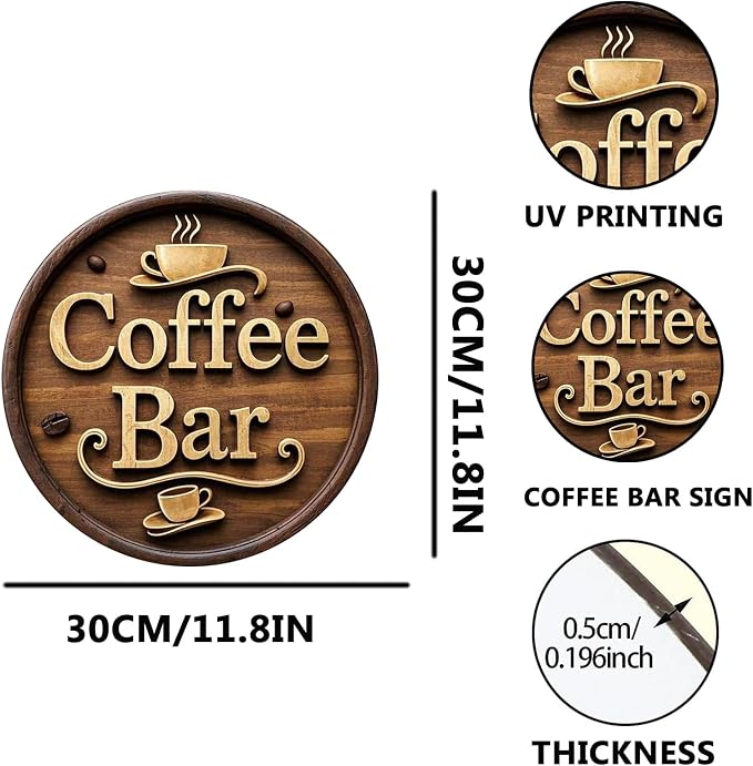 Wooden Coffee Bar Sign Decor - Image 2