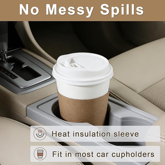 RAZCC 120 Pack 12 oz Paper Coffee Cups Set, Disposable White Coffee Cups - Image 7