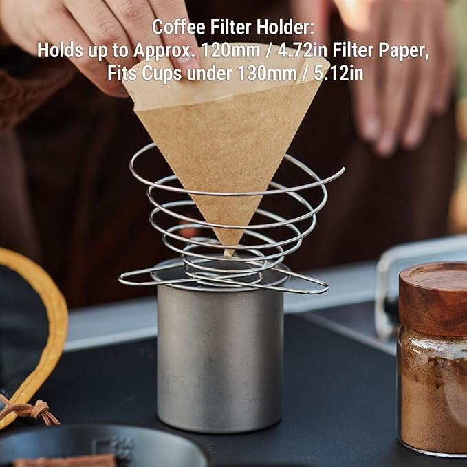Coffee Accessories Set, Stainless Steel Foldable Filter Holder, Travel Brewing - Image 4