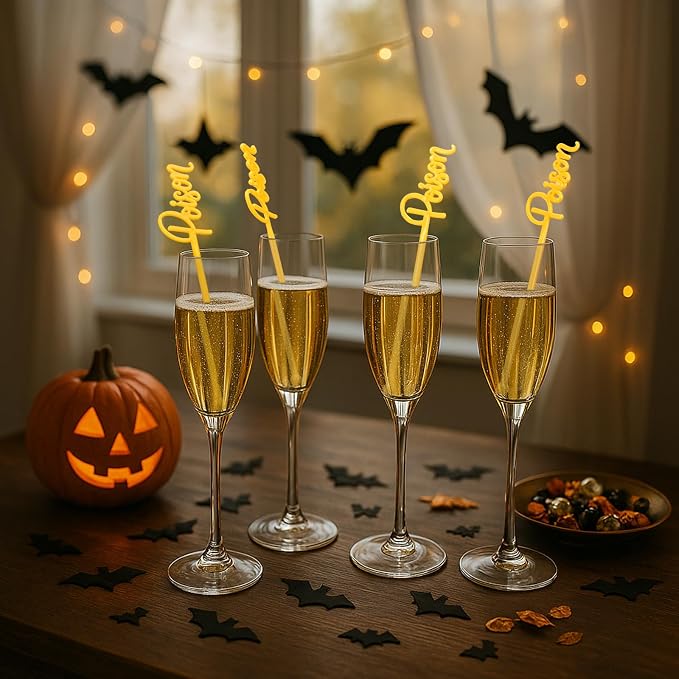 SiliFine 30 Pcs Halloween Swizzle Sticks Plastic Coffee and Cocktail Stirrers - Image 6