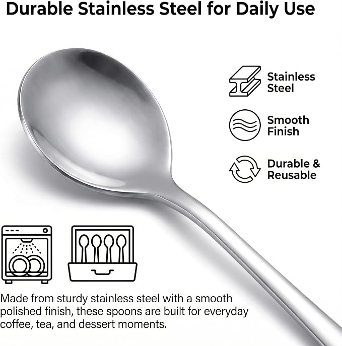Iced Tea Spoons Set of 6, 6.9 Inch Long Handle Stainless Steel Stirring Spoons - Image 6
