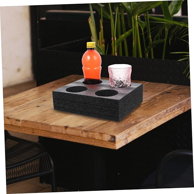 LIFKOME 4-Cup Drink Carrier Tray Thickened Black Beverage Holder - Image 5