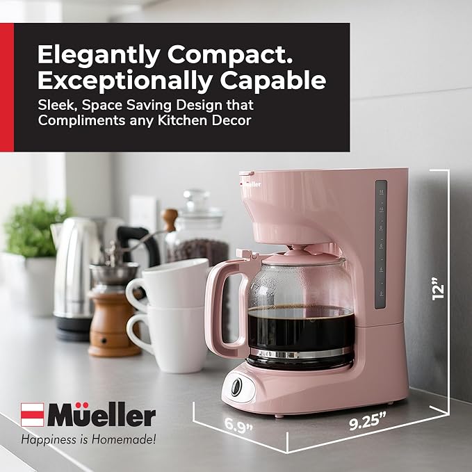 MUELLER HOME 12-Cup Pink Coffee Maker - Image 7