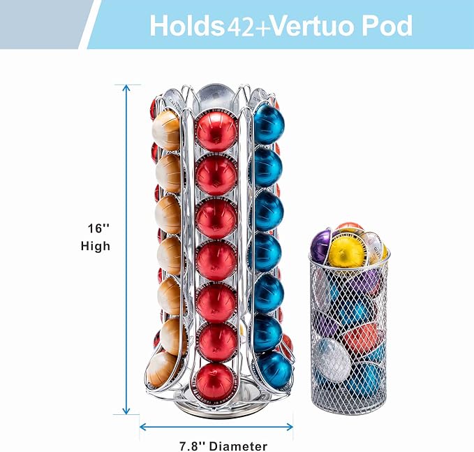 ZCDCP Nespresso Pod Holder, Vertuo Pod Holder Carousel Stand Storage - Image 2