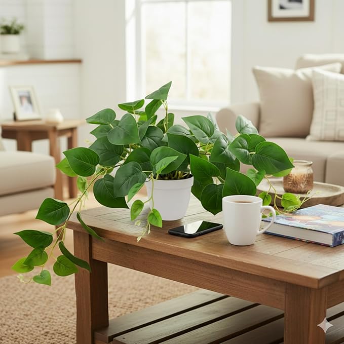 Tiita 1 Pack Fake Plants Artificial Scindapsus Aureus in Pots, Realistic Fake - Image 4