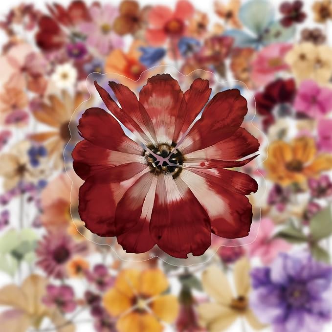 Vintage Pressed Flower Stickers, Retro Wildflower Aesthetic Stickers - Image 3