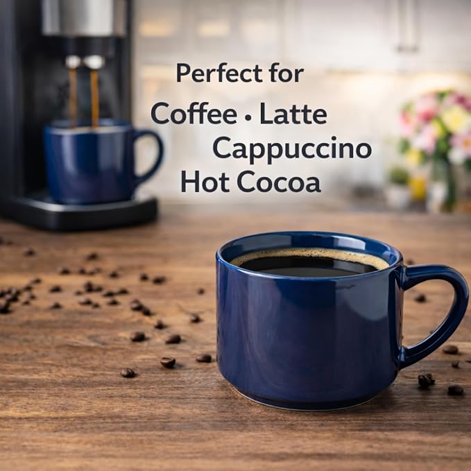GBhome 14 OZ Coffee Mugs Set of 6, Stackable Ceramic Mugs - Image 4