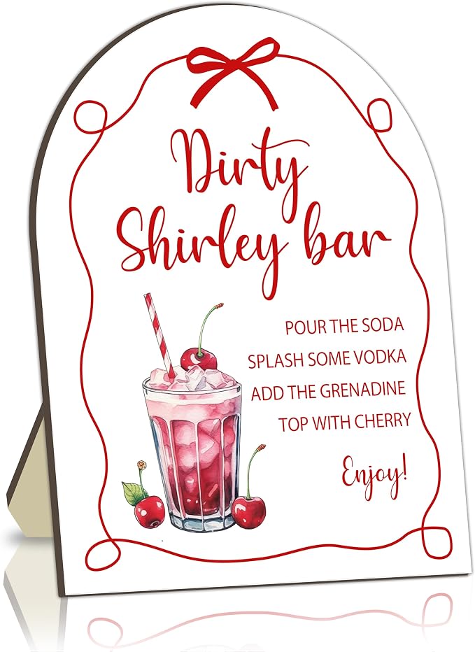 Red Bow Baby Shower Bar Signs, Baby Shower Welcome Wooden Sign, Bow Table Decor by Unknown