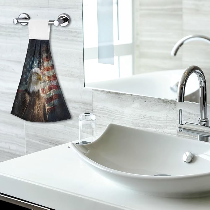 Dussdil Eagle Flag Patriotic Memorial Day Kitchen Hanging Towel USA Fireworks - Image 7