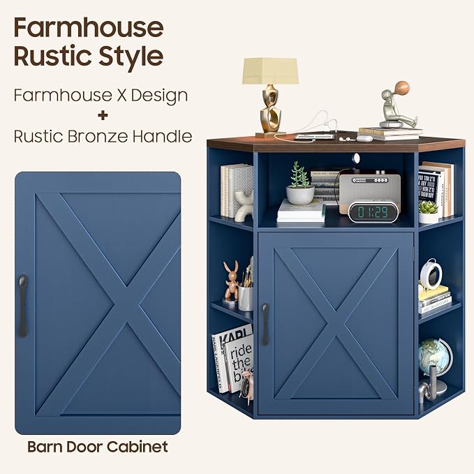 Vabches Corner Cabinet, Corner Storage Shelf - Image 4