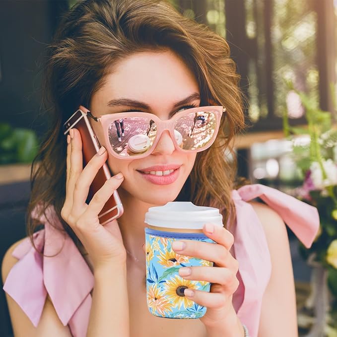 Reusable Insulated Sleeve for Iced Coffee Cup, Coffee Neoprene Sleeve for Cold - Image 2