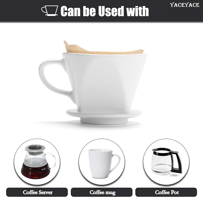 Ceramic Coffee Dripper, Medium Pour Over Coffee Dripper - Image 6